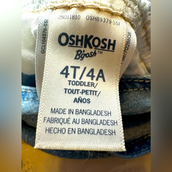 OshKosh B’Gosh girl blue Jean denim overalls top white eyelet full skirt cute 4T - Picture 6 of 7